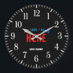 STYLISH MODERN CUSTOMIZABLE BLACK VERIFIED BRANDED LARGE CLOCK<br><div class="desc">THIS IS A DESIGN FITTING FOR EVERYONE.YOU CAN CHANGE, RESIZE OR ADD LOGO, PHOTO, TEXT AND COLOURS THE WAY YOU LIKE.THANK YOU.</div>