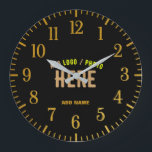 STYLISH MODERN CUSTOMIZABLE BLACK VERIFIED BRANDED LARGE CLOCK<br><div class="desc">THIS IS A DESIGN FITTING FOR EVERYONE.YOU CAN CHANGE, RESIZE OR ADD LOGO, PHOTO, TEXT AND COLOURS THE WAY YOU LIKE.THANK YOU.</div>