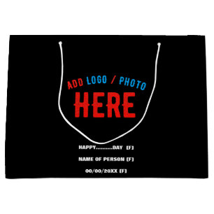 STYLISH MODERN CUSTOMIZABLE BLACK VERIFIED BRANDED LARGE GIFT BAG