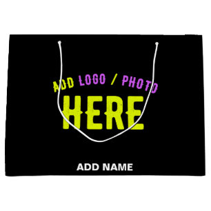 STYLISH MODERN CUSTOMIZABLE BLACK VERIFIED BRANDED LARGE GIFT BAG