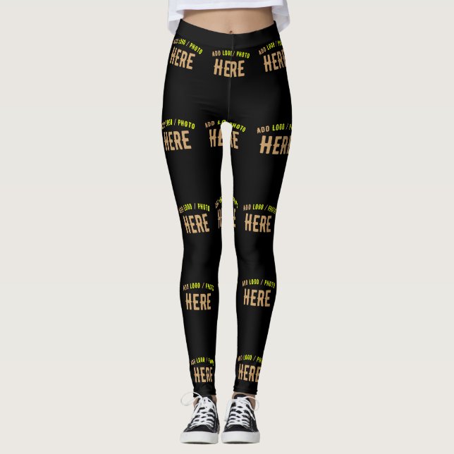 STYLISH MODERN CUSTOMIZABLE BLACK VERIFIED BRANDED LEGGINGS (Front)