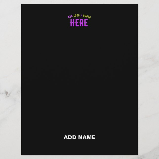 STYLISH MODERN CUSTOMIZABLE BLACK VERIFIED BRANDED LETTERHEAD (Front)