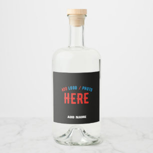 STYLISH MODERN CUSTOMIZABLE BLACK VERIFIED BRANDED LIQUOR BOTTLE LABEL