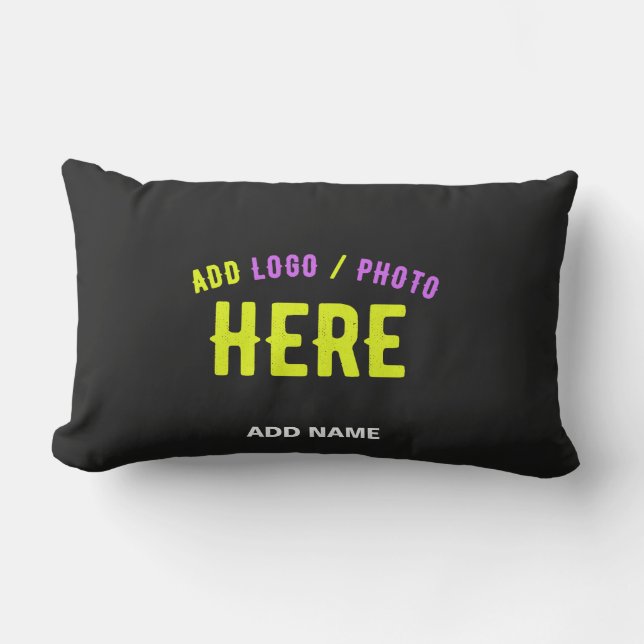 STYLISH MODERN CUSTOMIZABLE BLACK VERIFIED BRANDED LUMBAR PILLOW (Front)