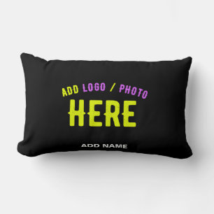 STYLISH MODERN CUSTOMIZABLE BLACK VERIFIED BRANDED LUMBAR PILLOW