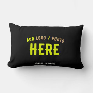 STYLISH MODERN CUSTOMIZABLE BLACK VERIFIED BRANDED LUMBAR PILLOW