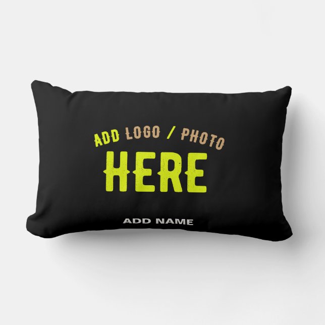 STYLISH MODERN CUSTOMIZABLE BLACK VERIFIED BRANDED LUMBAR PILLOW (Front)