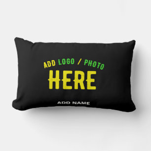 STYLISH MODERN CUSTOMIZABLE BLACK VERIFIED BRANDED LUMBAR PILLOW