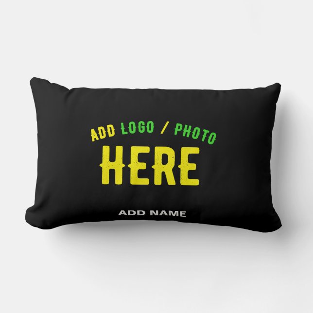 STYLISH MODERN CUSTOMIZABLE BLACK VERIFIED BRANDED LUMBAR PILLOW (Front)