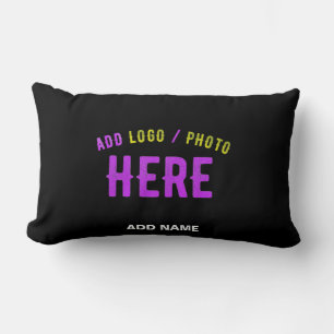 STYLISH MODERN CUSTOMIZABLE BLACK VERIFIED BRANDED LUMBAR PILLOW