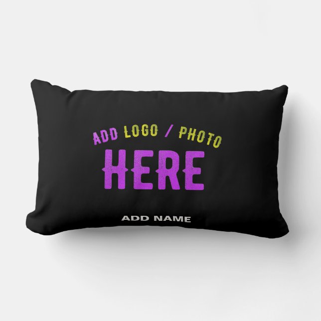 STYLISH MODERN CUSTOMIZABLE BLACK VERIFIED BRANDED LUMBAR PILLOW (Front)