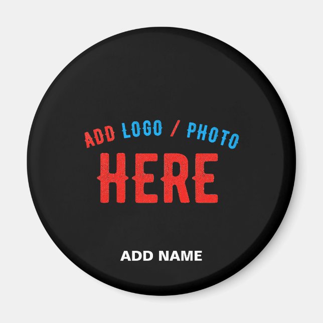 STYLISH MODERN CUSTOMIZABLE BLACK VERIFIED BRANDED MAGNET (Front)