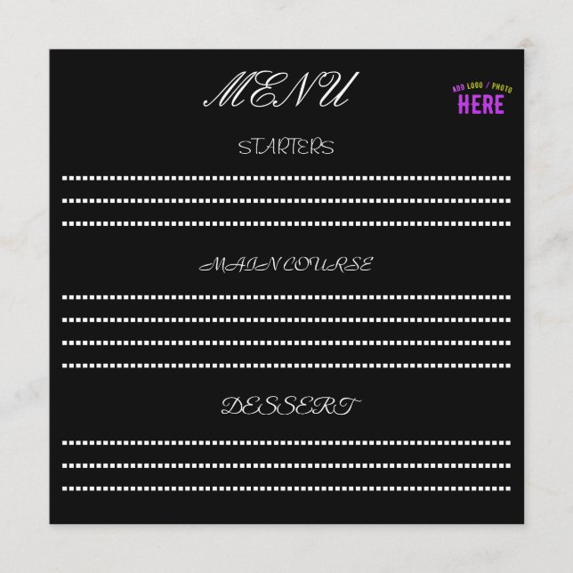 STYLISH MODERN CUSTOMIZABLE BLACK VERIFIED BRANDED MENU (Front)