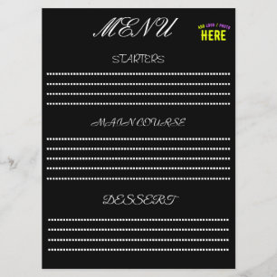 STYLISH MODERN CUSTOMIZABLE BLACK VERIFIED BRANDED MENU