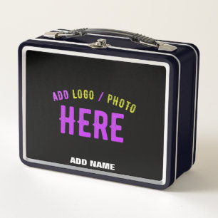 STYLISH MODERN CUSTOMIZABLE BLACK VERIFIED BRANDED METAL LUNCH BOX