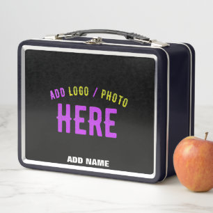 STYLISH MODERN CUSTOMIZABLE BLACK VERIFIED BRANDED METAL LUNCH BOX