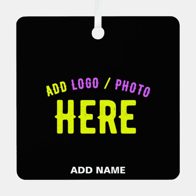 STYLISH MODERN CUSTOMIZABLE BLACK VERIFIED BRANDED METAL ORNAMENT (Front)