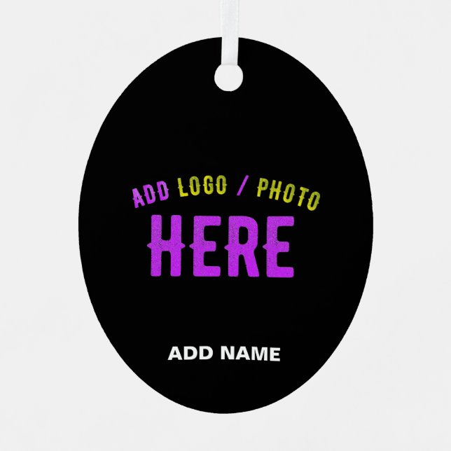 STYLISH MODERN CUSTOMIZABLE BLACK VERIFIED BRANDED METAL ORNAMENT (Front)