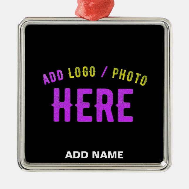 STYLISH MODERN CUSTOMIZABLE BLACK VERIFIED BRANDED METAL ORNAMENT (Front)