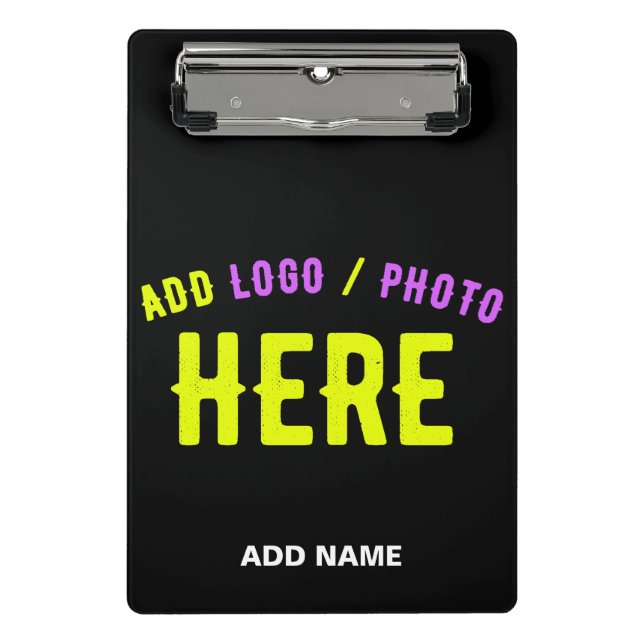 STYLISH MODERN CUSTOMIZABLE BLACK VERIFIED BRANDED MINI CLIPBOARD (Front)