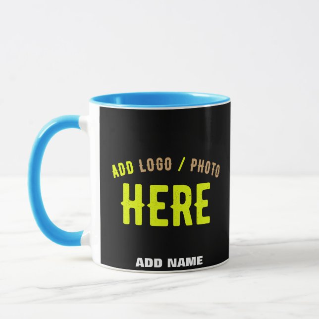 STYLISH MODERN CUSTOMIZABLE BLACK VERIFIED BRANDED MUG (Left)