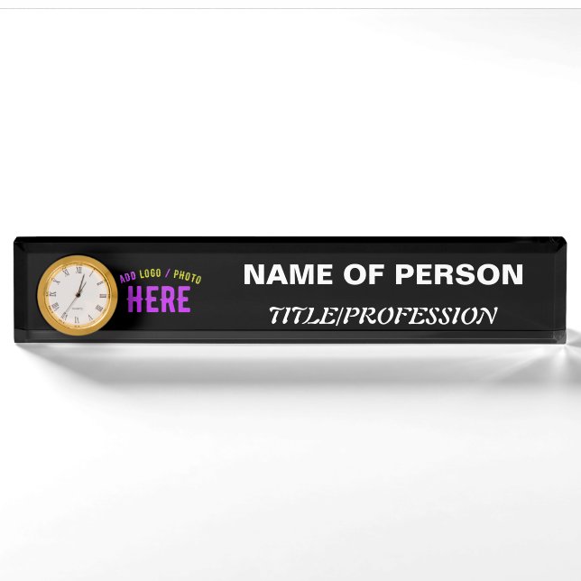 STYLISH MODERN CUSTOMIZABLE BLACK VERIFIED BRANDED NAMEPLATE (Front)