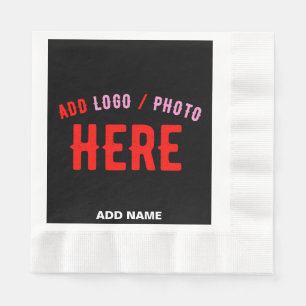 STYLISH MODERN CUSTOMIZABLE BLACK VERIFIED BRANDED NAPKIN