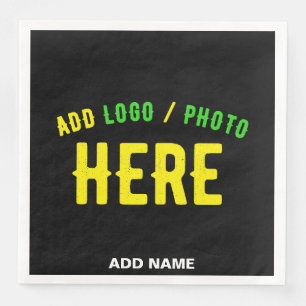 STYLISH MODERN CUSTOMIZABLE BLACK VERIFIED BRANDED NAPKIN