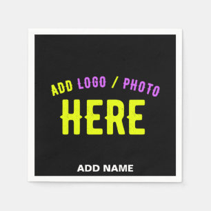 STYLISH MODERN CUSTOMIZABLE BLACK VERIFIED BRANDED NAPKIN