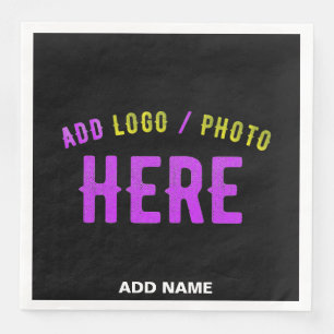 STYLISH MODERN CUSTOMIZABLE BLACK VERIFIED BRANDED NAPKIN