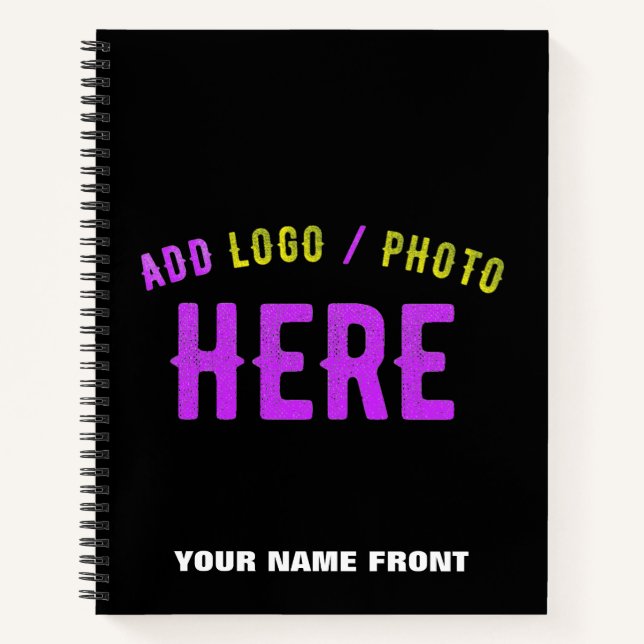 STYLISH MODERN CUSTOMIZABLE BLACK VERIFIED BRANDED NOTEBOOK (Front)