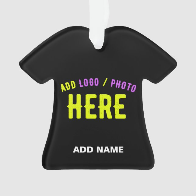 STYLISH MODERN CUSTOMIZABLE BLACK VERIFIED BRANDED ORNAMENT (Front)