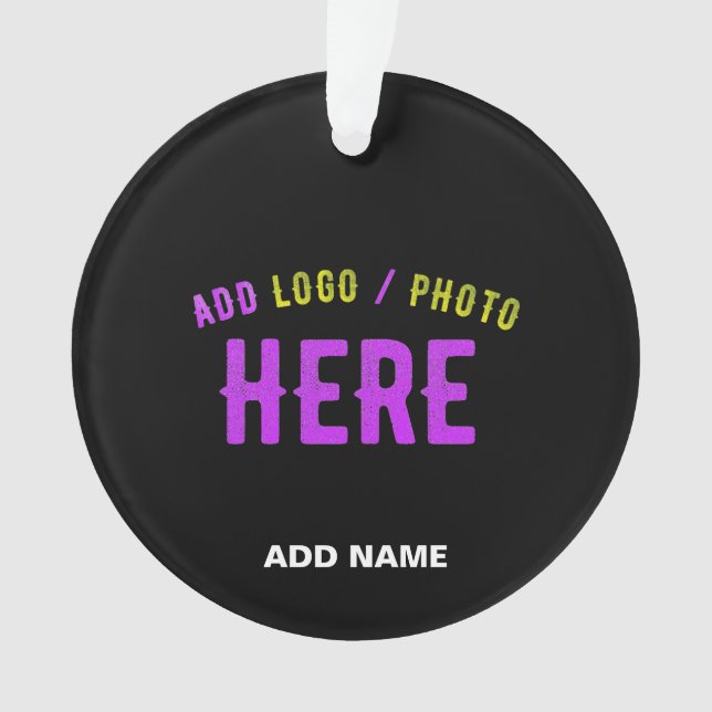 STYLISH MODERN CUSTOMIZABLE BLACK VERIFIED BRANDED ORNAMENT (Front)