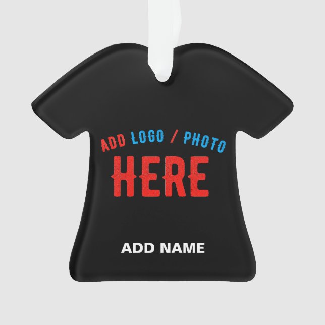 STYLISH MODERN CUSTOMIZABLE BLACK VERIFIED BRANDED ORNAMENT (Front)