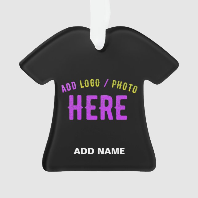 STYLISH MODERN CUSTOMIZABLE BLACK VERIFIED BRANDED ORNAMENT (Front)