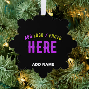 STYLISH MODERN CUSTOMIZABLE BLACK VERIFIED BRANDED ORNAMENT CARD