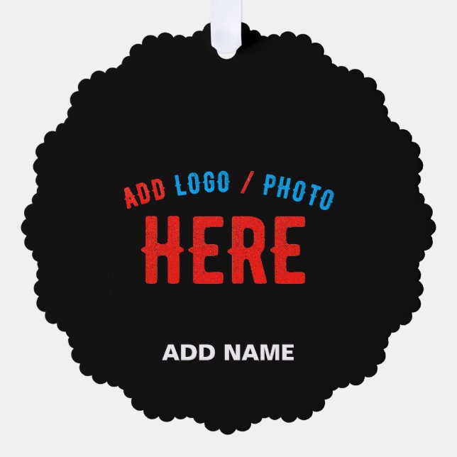 STYLISH MODERN CUSTOMIZABLE BLACK VERIFIED BRANDED ORNAMENT CARD (Front)