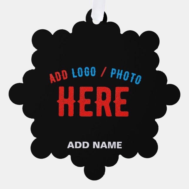 STYLISH MODERN CUSTOMIZABLE BLACK VERIFIED BRANDED ORNAMENT CARD (Front)