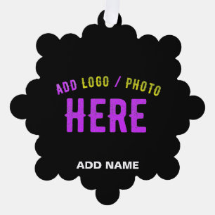 STYLISH MODERN CUSTOMIZABLE BLACK VERIFIED BRANDED ORNAMENT CARD