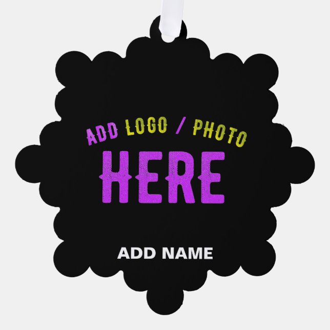 STYLISH MODERN CUSTOMIZABLE BLACK VERIFIED BRANDED ORNAMENT CARD (Front)