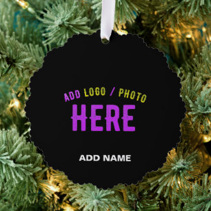 STYLISH MODERN CUSTOMIZABLE BLACK VERIFIED BRANDED ORNAMENT CARD