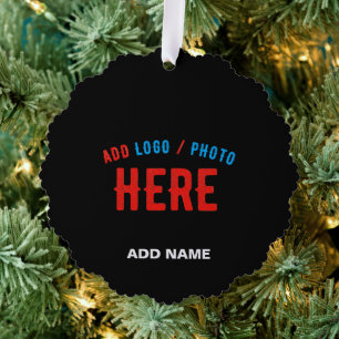 STYLISH MODERN CUSTOMIZABLE BLACK VERIFIED BRANDED ORNAMENT CARD