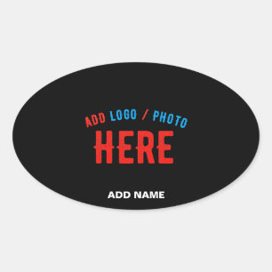 STYLISH MODERN CUSTOMIZABLE BLACK VERIFIED BRANDED OVAL STICKER