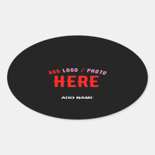 STYLISH MODERN CUSTOMIZABLE BLACK VERIFIED BRANDED OVAL STICKER