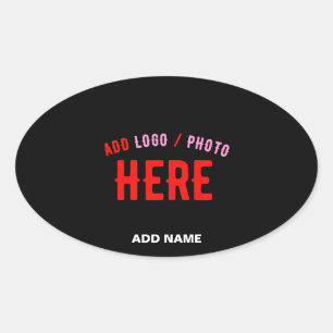 STYLISH MODERN CUSTOMIZABLE BLACK VERIFIED BRANDED OVAL STICKER