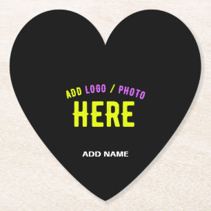 STYLISH MODERN CUSTOMIZABLE BLACK VERIFIED BRANDED PAPER COASTER