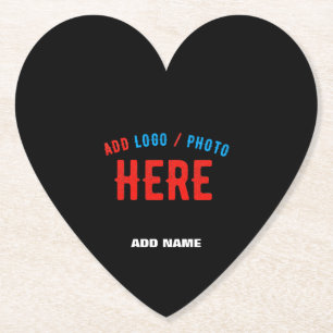 STYLISH MODERN CUSTOMIZABLE BLACK VERIFIED BRANDED PAPER COASTER