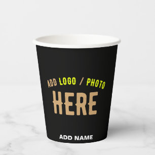STYLISH MODERN CUSTOMIZABLE BLACK VERIFIED BRANDED PAPER CUPS