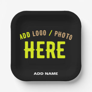 STYLISH MODERN CUSTOMIZABLE BLACK VERIFIED BRANDED PAPER PLATE