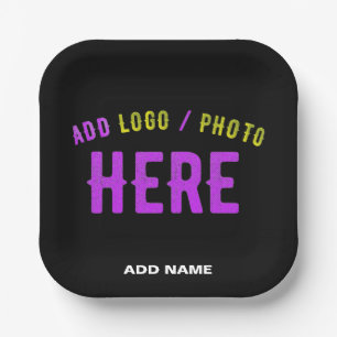 STYLISH MODERN CUSTOMIZABLE BLACK VERIFIED BRANDED PAPER PLATE